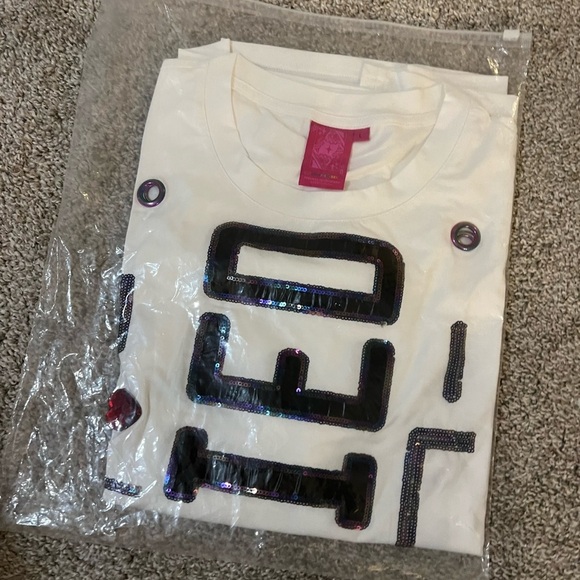 NEW Queen of Sparkles - White Just Married Tee - Large - Picture 4 of 5